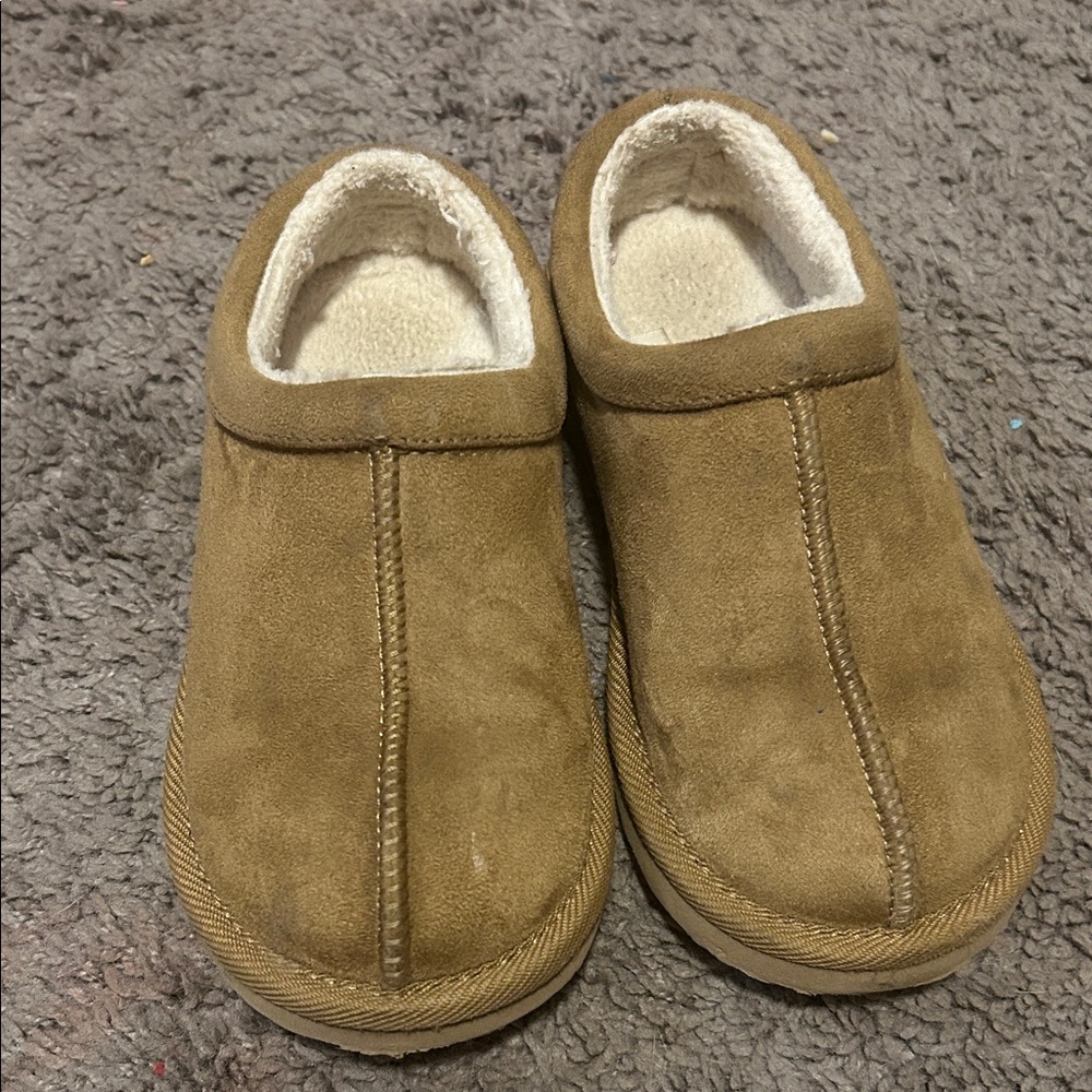 Cozy Tan Kids Slip-On Shoes